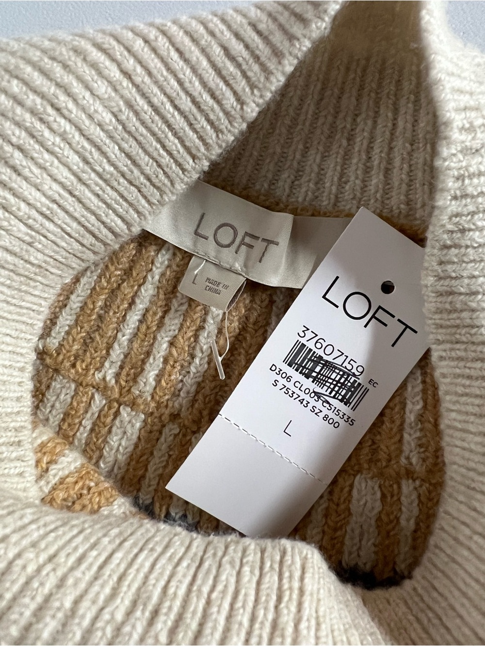 Loft Mock Neck Pullover Sweater Womens Large New - Picture 4 of 6